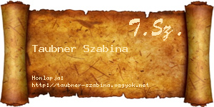 Taubner Szabina névjegykártya
